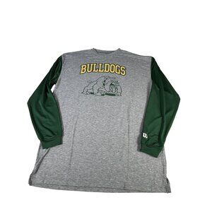 Bulldogs Wilson Sports Shirt Sz Medium Grey Green Long Sleeve Casual Activewear